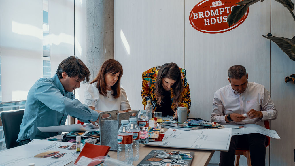 An engaging brand workshop where they team are working with their brand agency to establish their brand