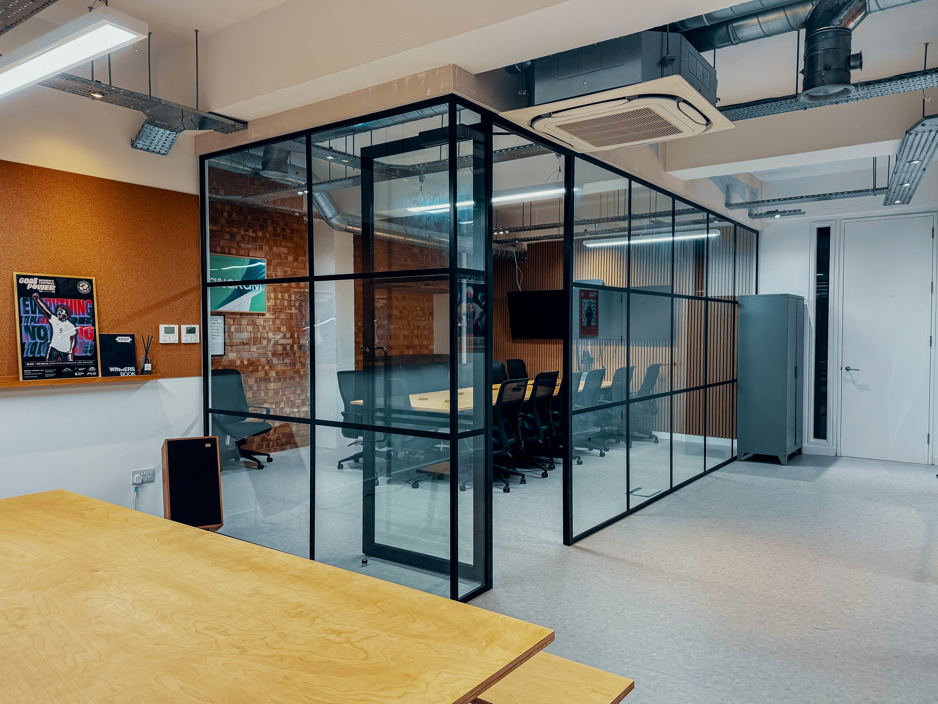 Studio breakout space and meeting room.