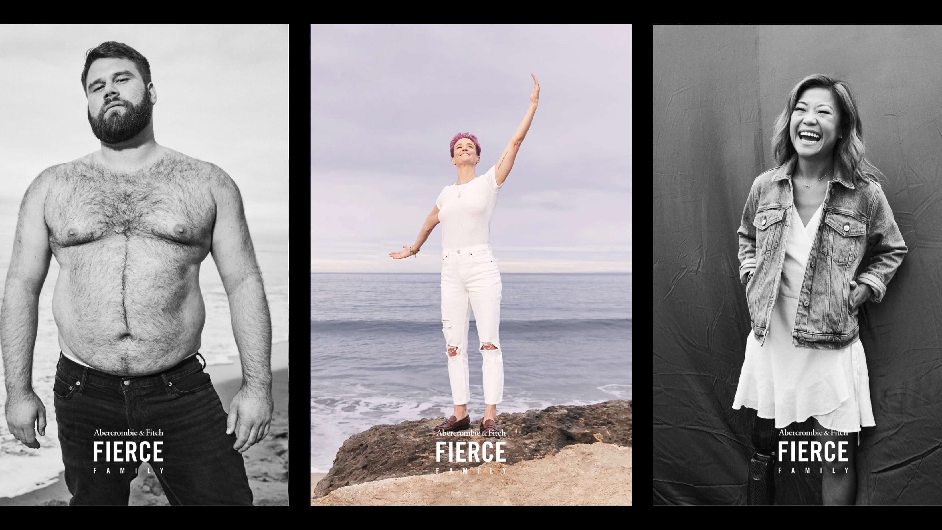 A diverse selection of models wearing Abercrombie clothing