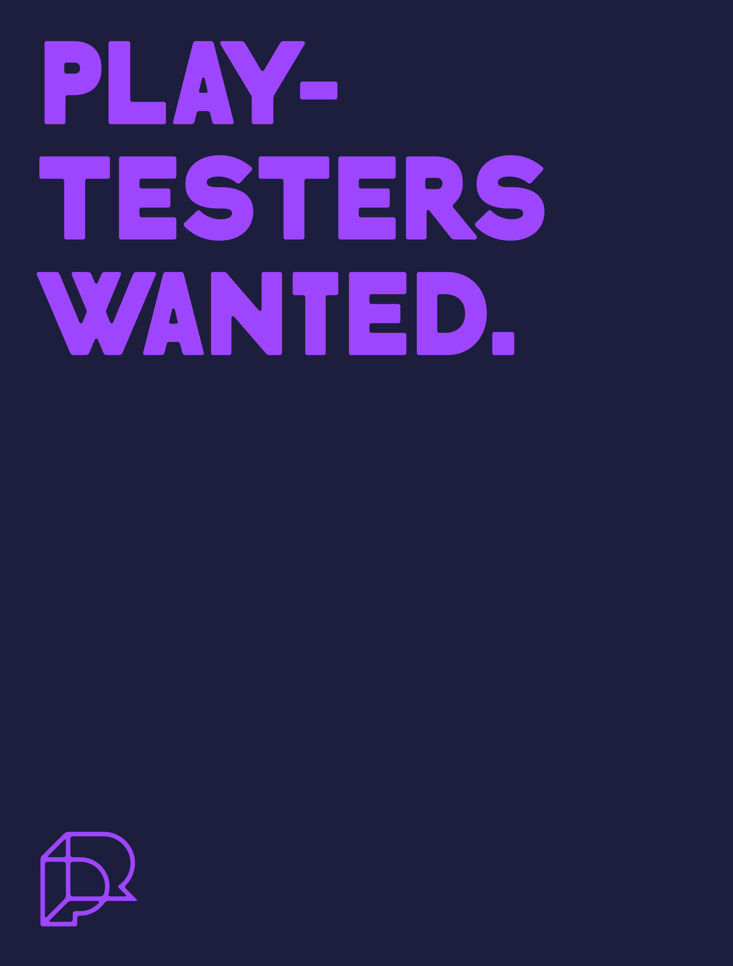 play-testers wanted text