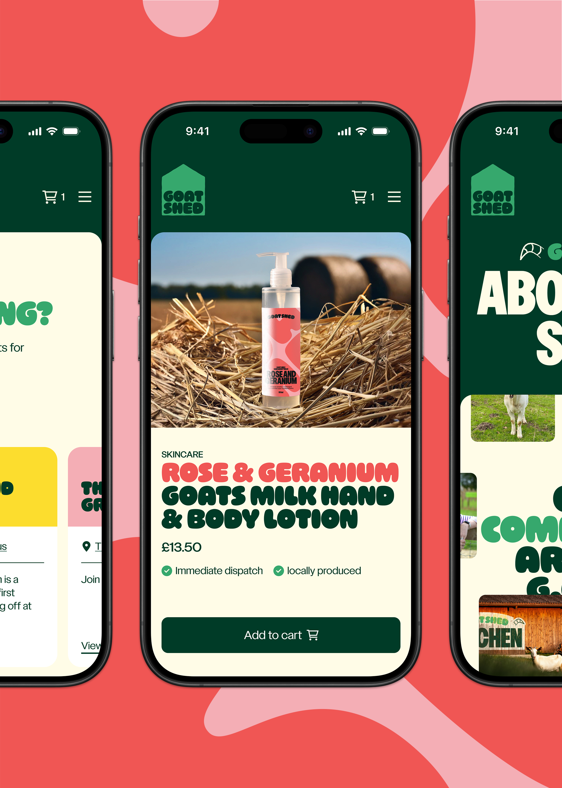 Goat shed website on phone