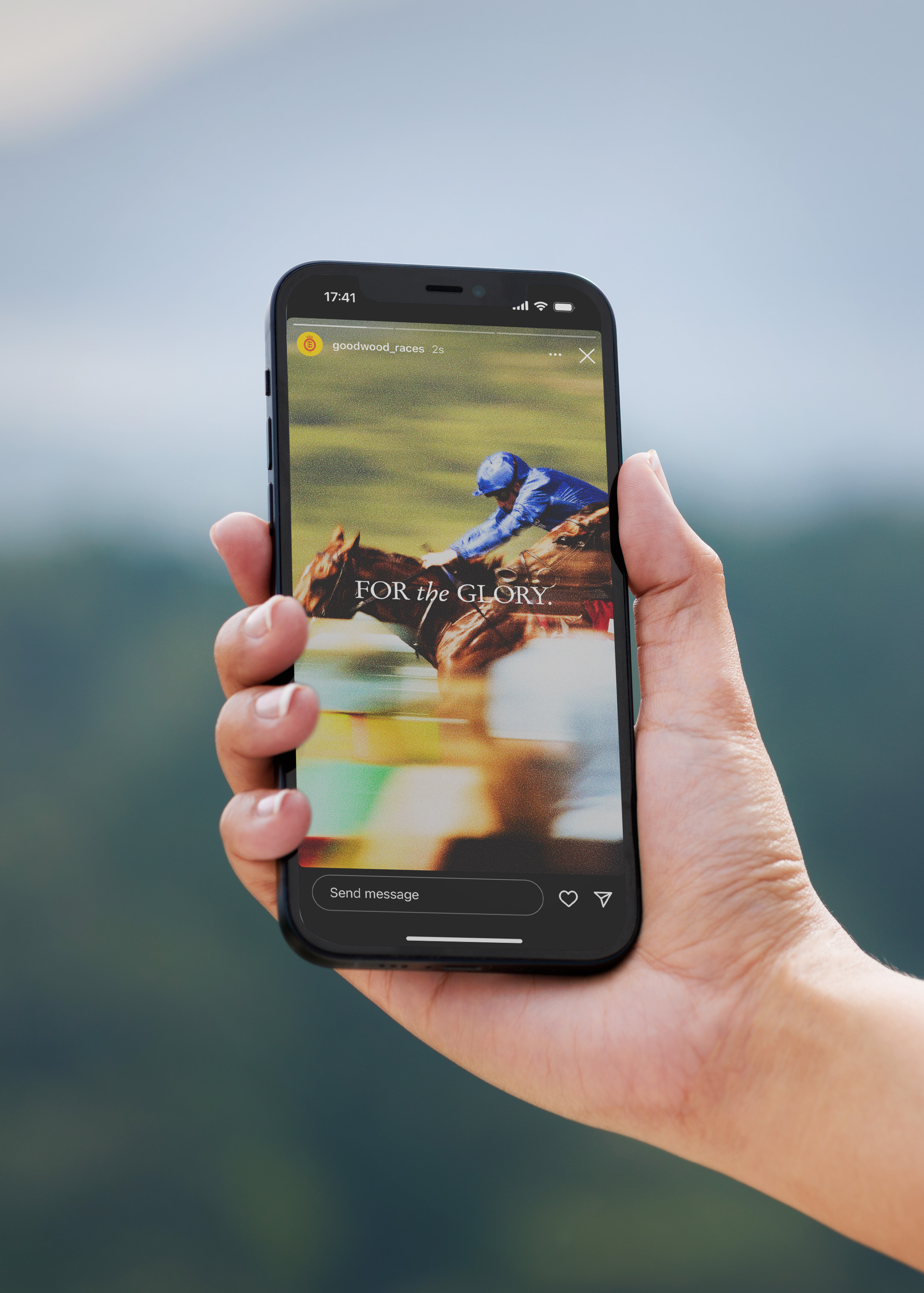 For The Glory brand message as viewed on an iPhone advert