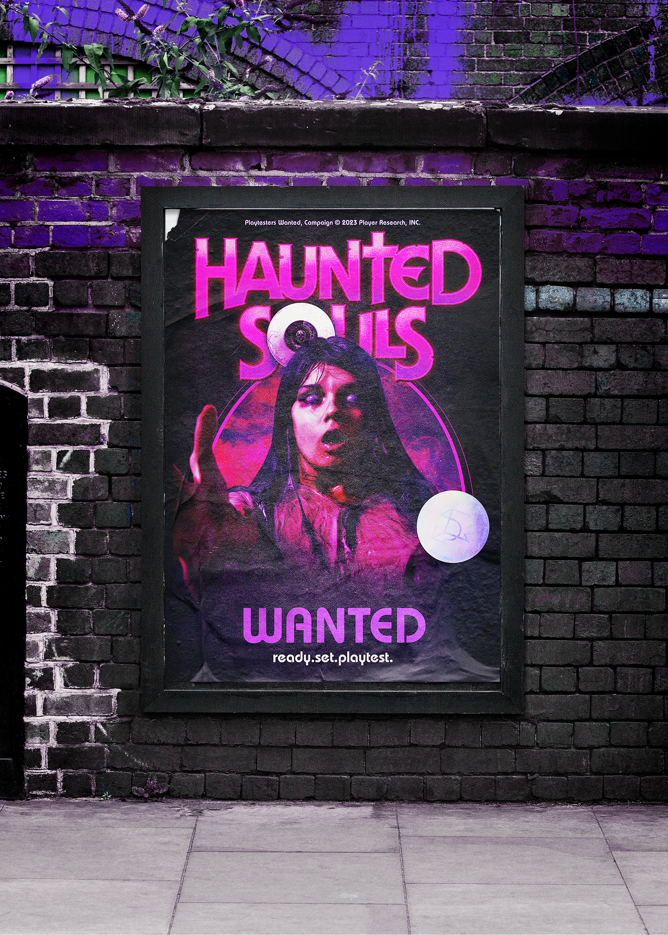 Haunted Souls Wanted outdoor poster