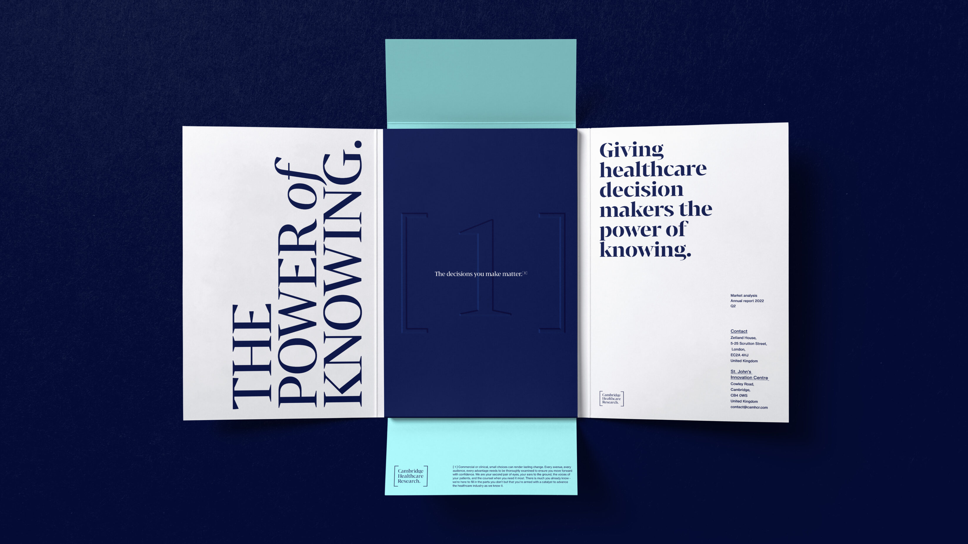 An unfolded A4 pamphlet bringing to attention CHR’s goal of giving healthcare decision makers the power of knowing