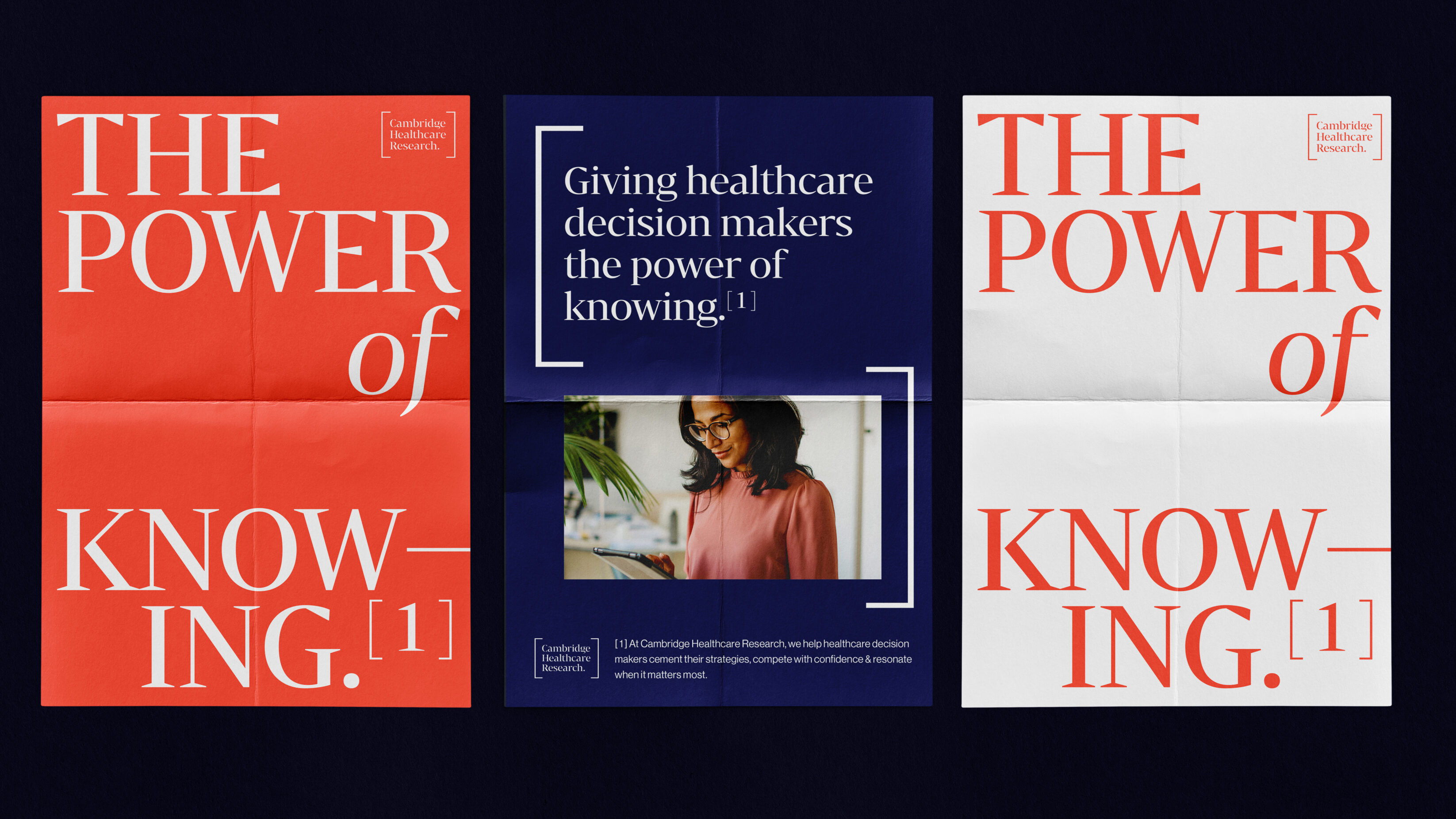 Posters for Cambridge Healthcare Research - we created a brand architecture for their various service lines