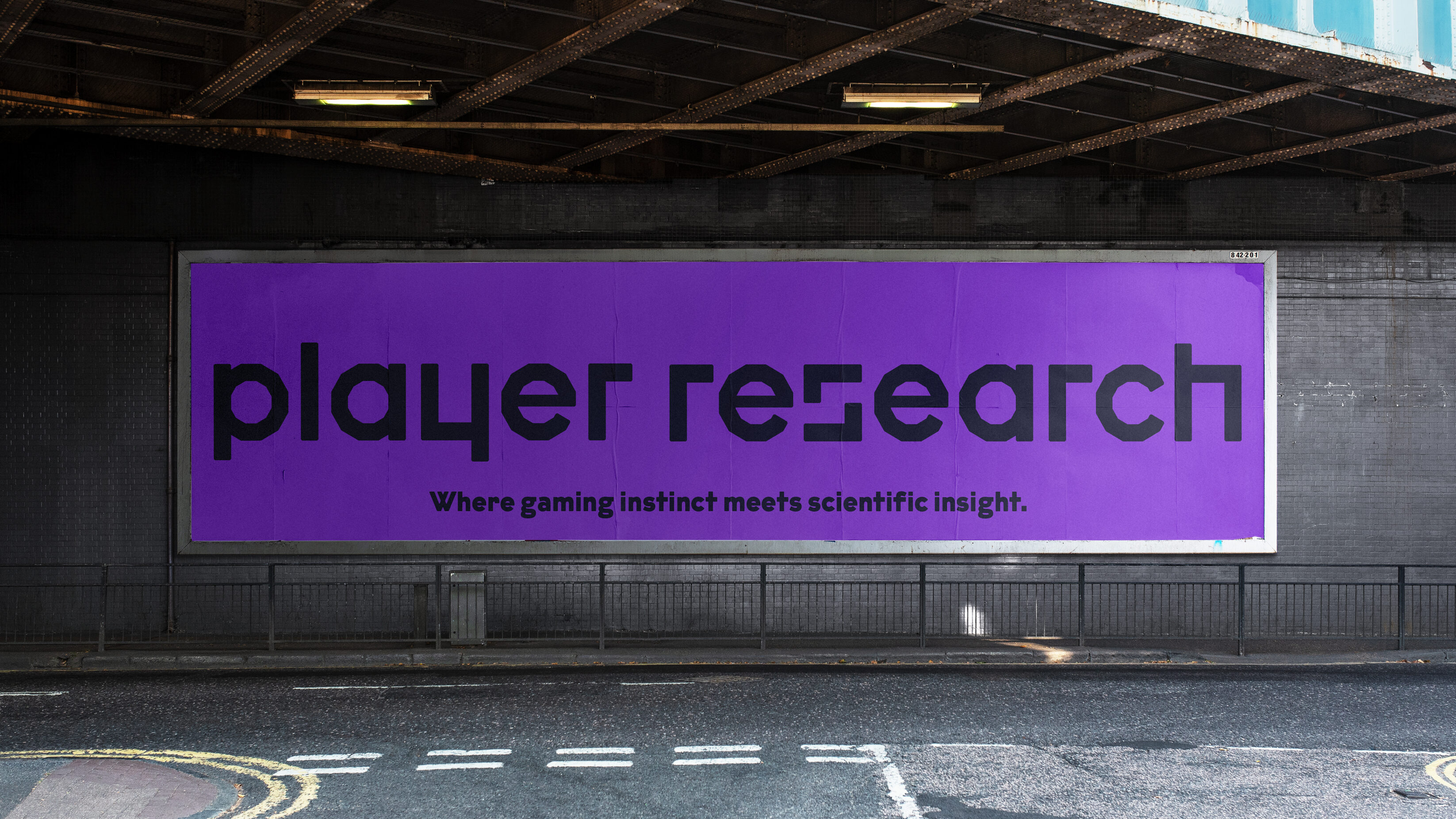 large logo and strapline billboard