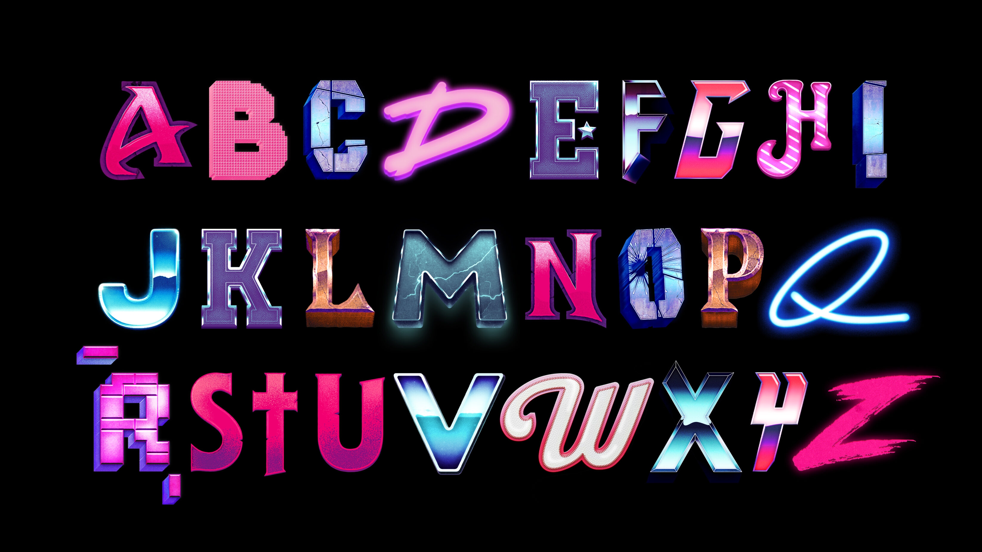 Alphabet of custom letter suite for the campaign