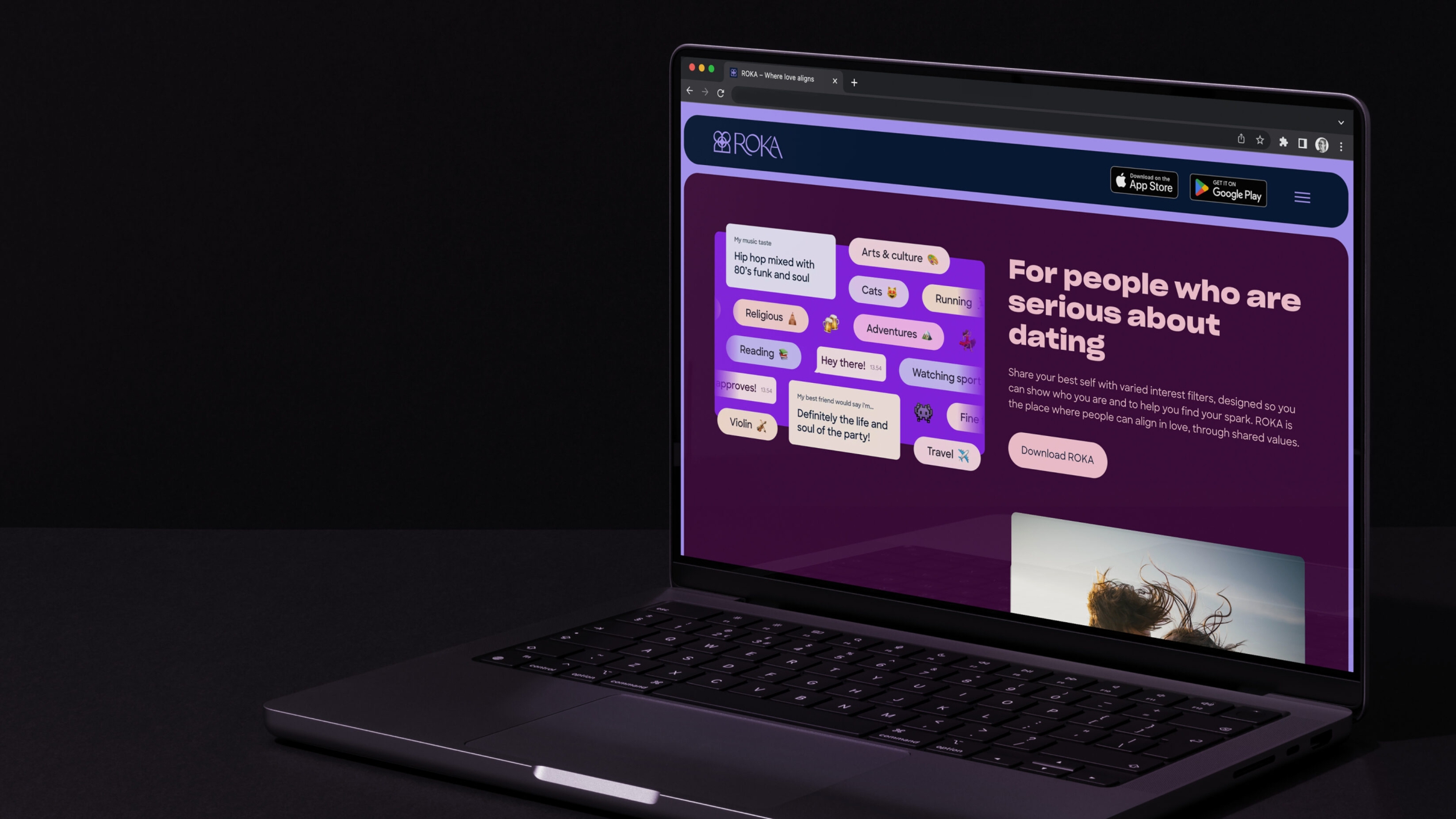 Visual of the homepage on a laptop