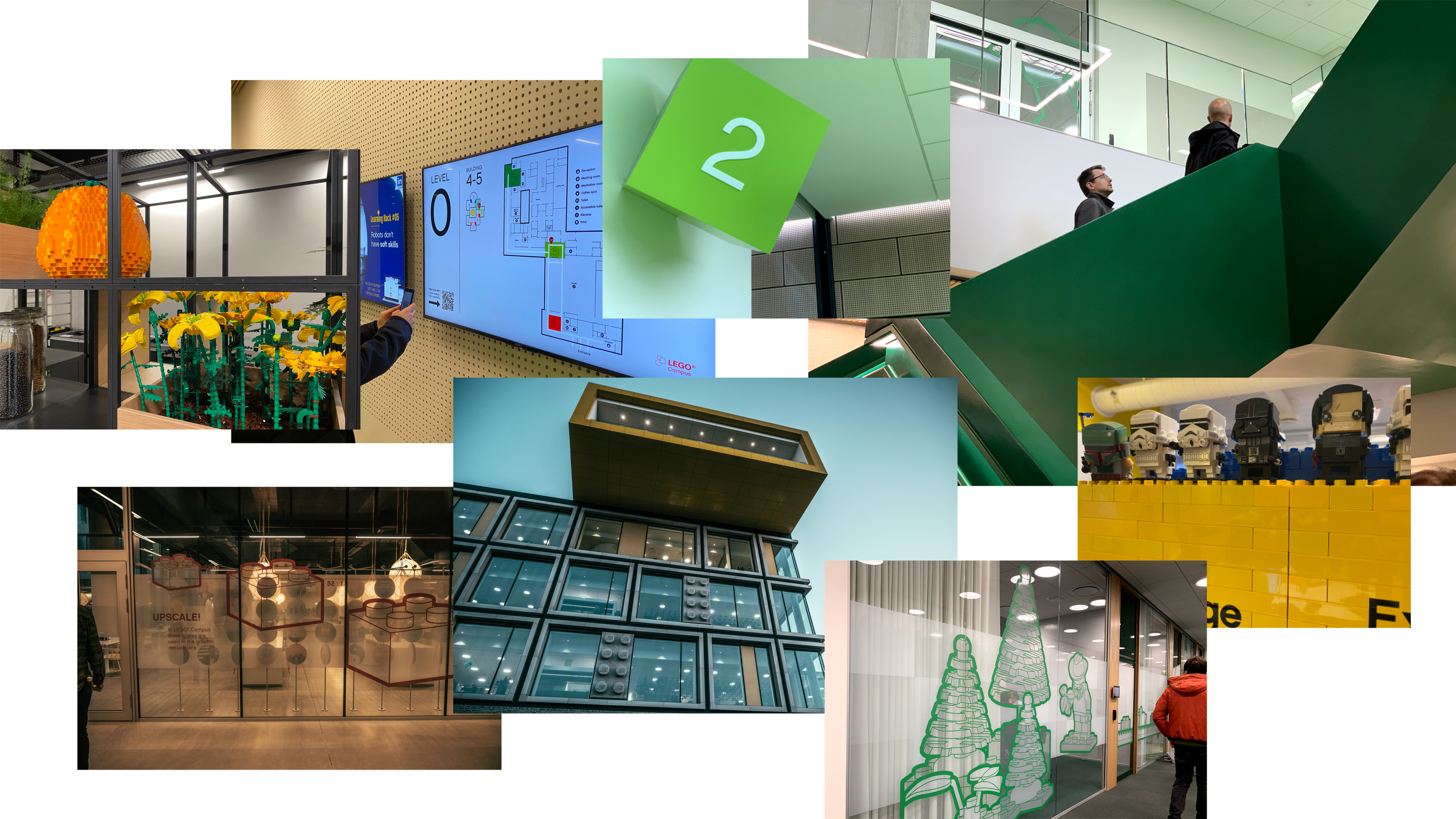 Image montage of the UnitedUs team visit to Billund and the LEGO headquarters in 2019