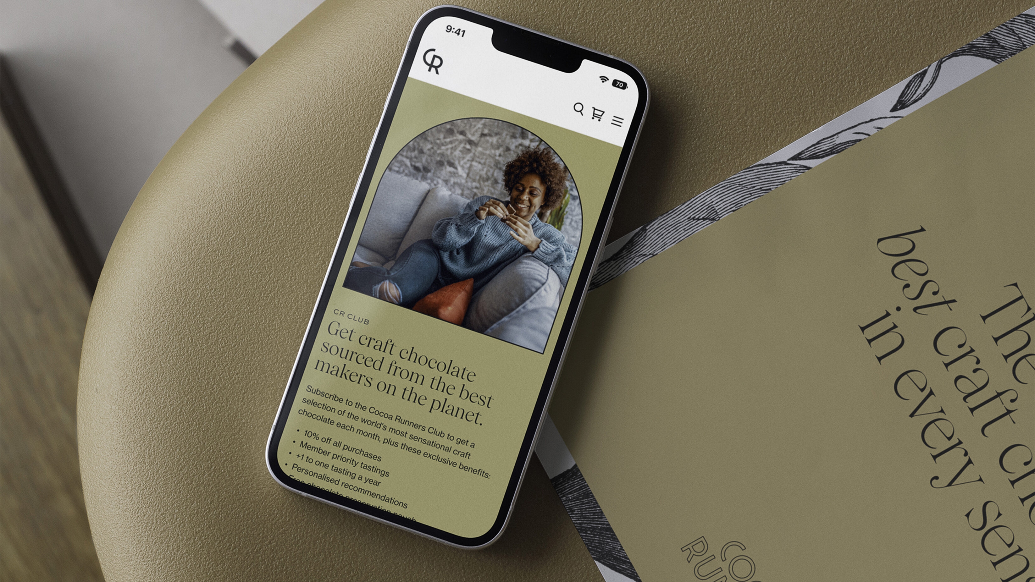 Cocoa Runners Club webpage shown on a mobile phone.