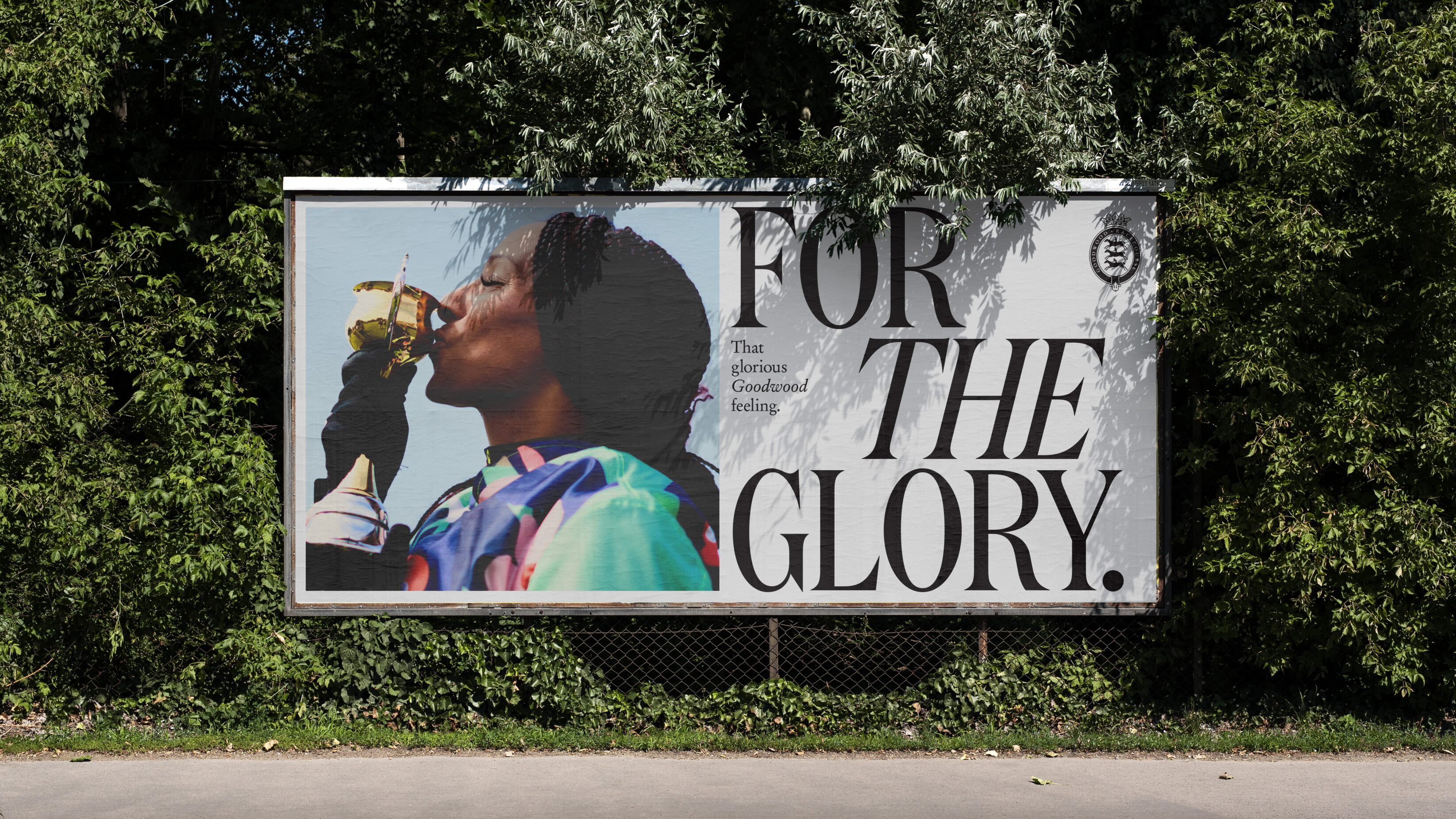For The Glory Glorious Goodwood brand billboard advert