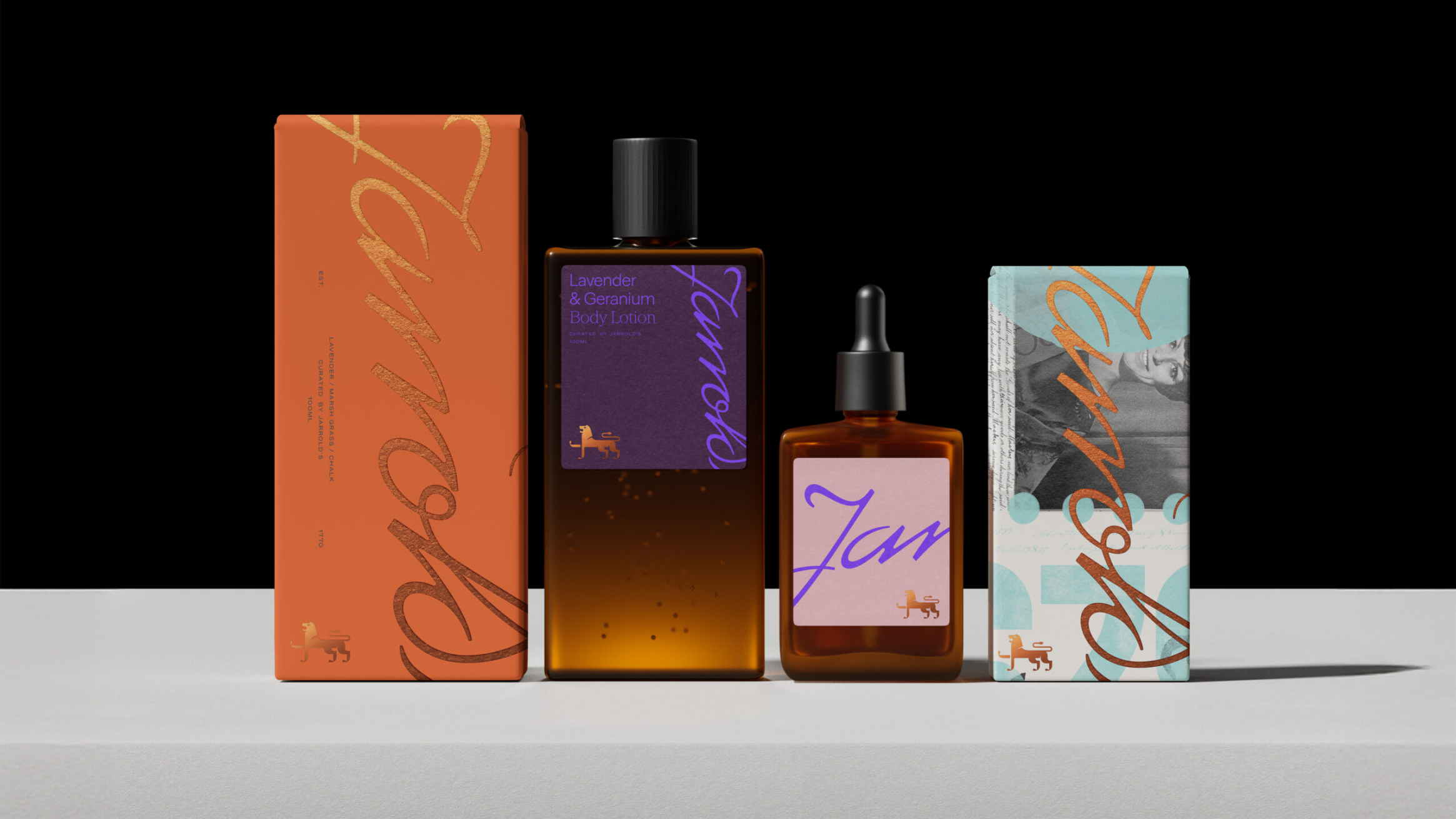 Product range of two products, with the bottles and boxes shown separately, but side-by-side.