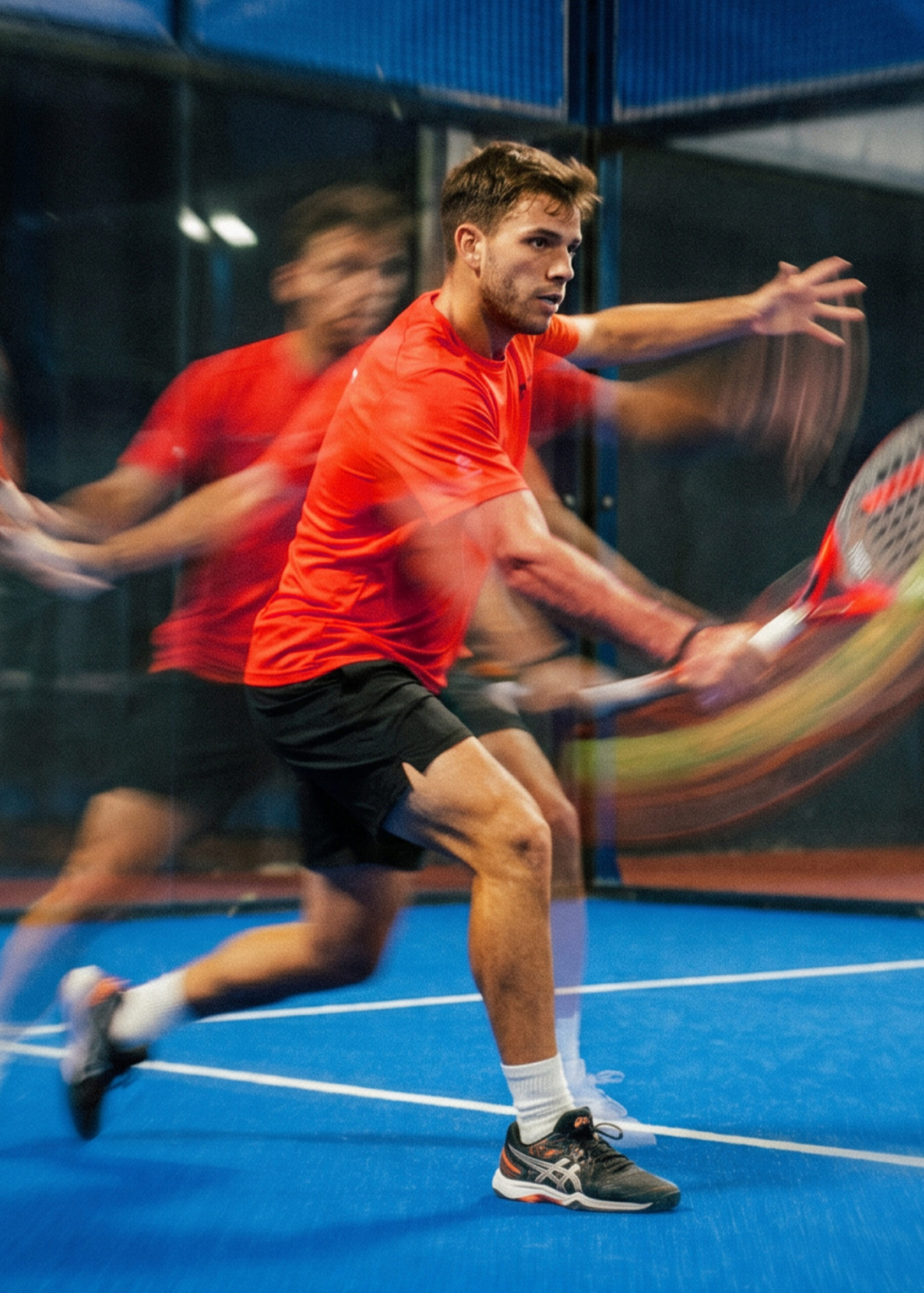 Young man playing padel.